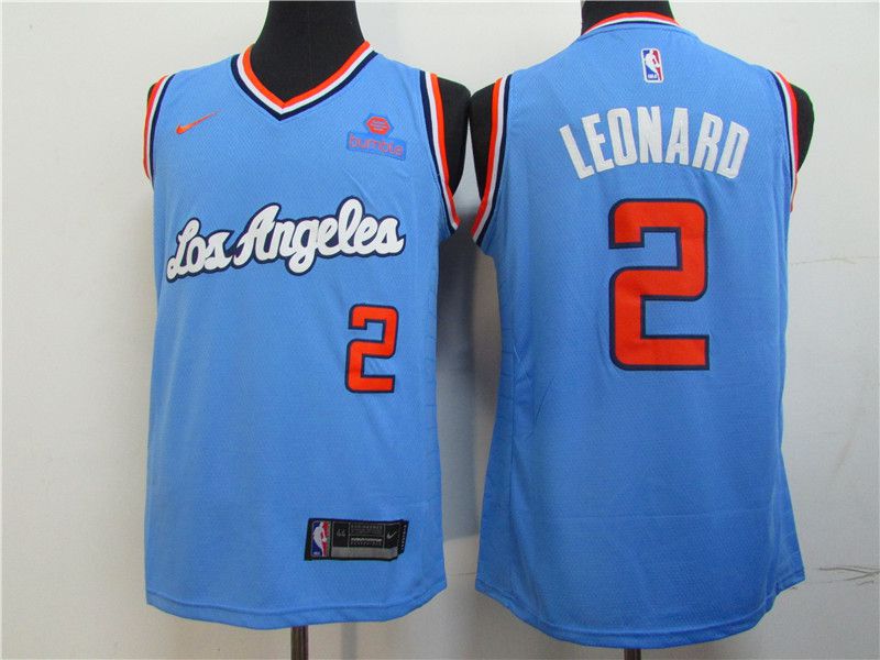 Men Los Angeles Clippers 2 Leonard Blue Game Nike NBA Jerseys